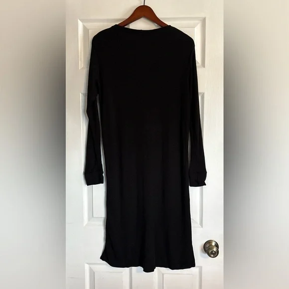 Smash + Tess Black Waffle Dream Long Sleeve Night Shirt Size Medium - Picture 4 of 13